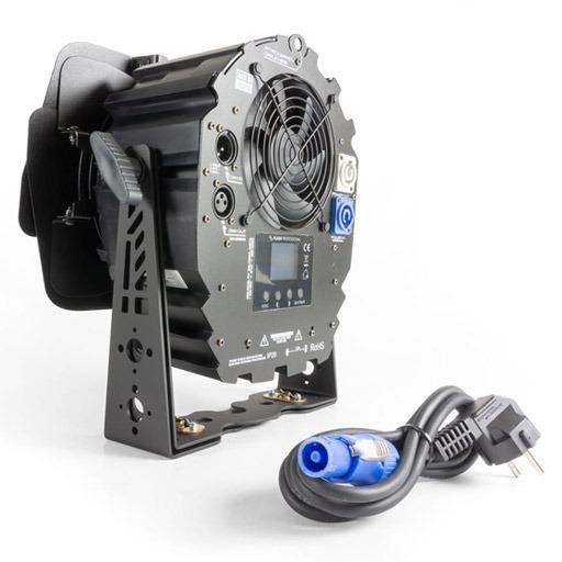 300 Watt LED Scheinwerfer, Geräteansicht seitlich, mit Flügeltorblende, zu mieten bei VEITLIGHT® in Berlin Lichtenberg