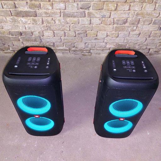 Musikanlage 1 mit JBL Partyboxen; Geräteansichten; zu mieten bei VEITLIGHT® in Berlin Lichtenberg
